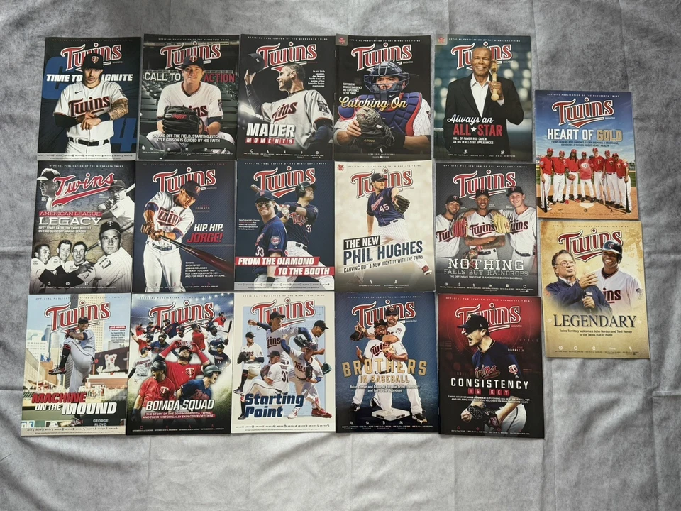 MINNESOTA TWINS SGA 17 Different Magazine Game PROGRAM Joe Mauer Carlos Correa - Image 1 of 4