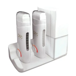 Roll On Hand Held Wax Roller Waxing Heater Warmer Duo Base & Strip Holder Two - Picture 1 of 10
