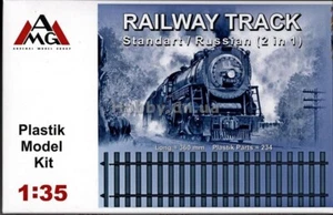Vía ferroviaria AMG 35202 (estándar/ruso 2 en 1) - 360 mm, 1/35 - Imagen 1 de 3