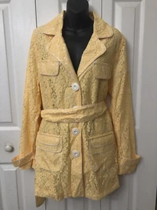 Susan Graver Style Womens Yellow Button Up Jacket Coat Size Large New - Picture 1 of 4