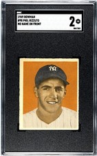 1949 Bowman Phil Rizzuto (no name on front) #98 SGC 2