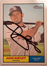 2010 Topps Heritage #399 Signed Jason Bartlett Minnesota Twins Tampa Bay Rays