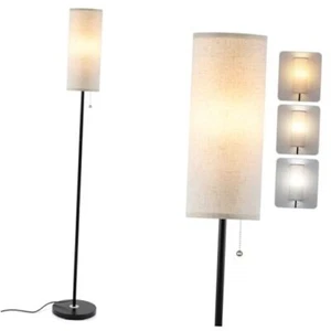 Floor Lamp for Living Room, 3 Color Temperature Modern Standing Lamps, Linen - Picture 1 of 7