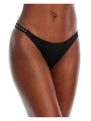 Traje de baño de bikini AQUA SWIM para mujer negro elástico estrás parte inferior L Foto 1 de 4