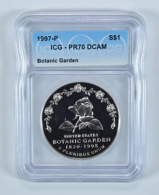 1997-P Botanic Garden Commemorative Silver Dollar PR70 DCAM ICG *1828 - Image 1 of 4