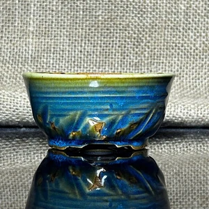 Unique Bonsai pot, handmade , 3 layers of colored glaze, size 3.2" - Picture 1 of 11