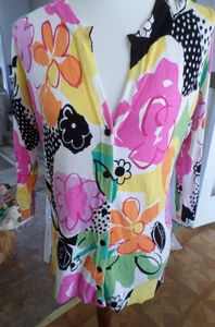 Ladies Size Medium Cyrus Multicolor Floral Lightweight Cardigan Sweater - Picture 1 of 5
