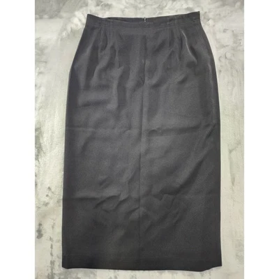 Vintage Liz Claiborne Skirt Womens 16 PETITE Black High Waist Pencil Midi Office - Image 1 of 4