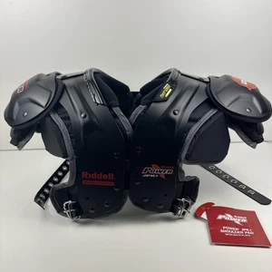 Riddell JPK+ Spalline Giovanili con Piastra Posteriore, Nero/Rosso, Taglia Small - Foto 1 di 22