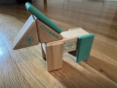 Tegu Robo Magnetic Wooden Block Set, Electric Aqua, 8 PIECE - Image 1 of 3