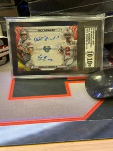 2024 Bowman Best U Will Howard Emeka Egbuka White Refractor Dual Auto /5 SGC 10 - Picture 1 of 1