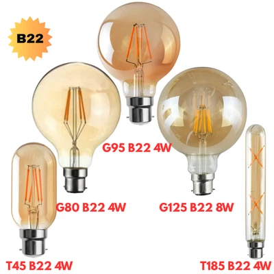 B22 LED Vintage Edison Lampe 4/8 W Vintage Filament Dimmbar Retro Glühbirne - Bild 1 von 4