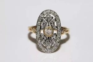 Antiguo anillo de diamantes Art Deco argentino plata filigrana declaración joyería patrimonial - Imagen 1 de 4
