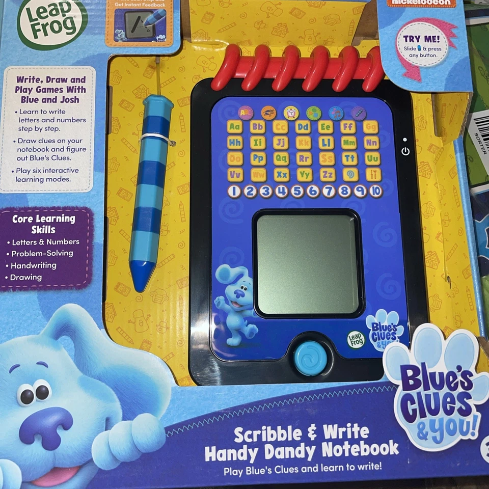 Leap Frog Blue's Clues Scribble Write Práctico Cuaderno Dandy Josh Juguete Interactivo Foto 1 de 4