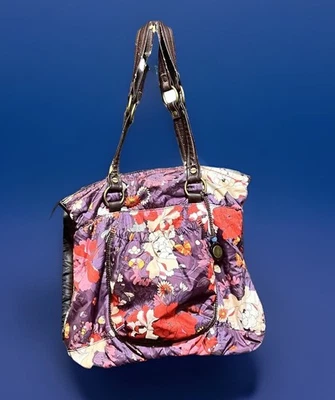Sakroots Artists Circle Purple Floral Satchel Shoulder Bag Purse Joshua Davis - Image 1 of 4