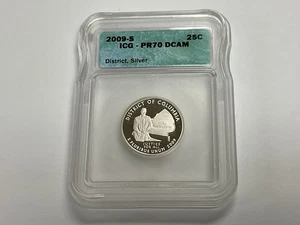 2009-S District of Columbia Quarter Clad 25C Gem Proof ICG PR70 DCAM PERFECT! - Picture 1 of 5