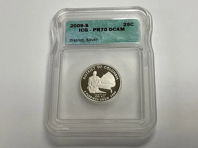 2009-S District of Columbia Quarter Clad 25C Gem Proof ICG PR70 DCAM PERFECT! - Image 1 of 4