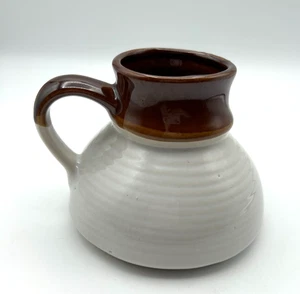 Pottery Ceramic No Spill Coffee Tea Mug Tan Brown Beehive 16oz Rubber Base - Picture 1 of 7