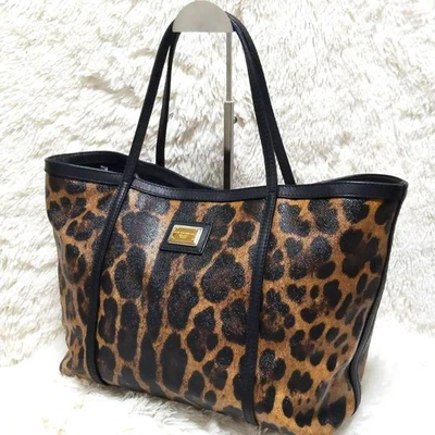 DOLCE&GABBANA Shoulder Hand Bag Leopard print Leather Small Purse Authentic - image 1 of 4