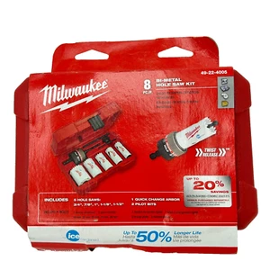 Milwaukee 8-teiliges Bi-Metall eisgehärtetes robustes Lochsägen-Set 49224005 NEU - Bild 1 von 6