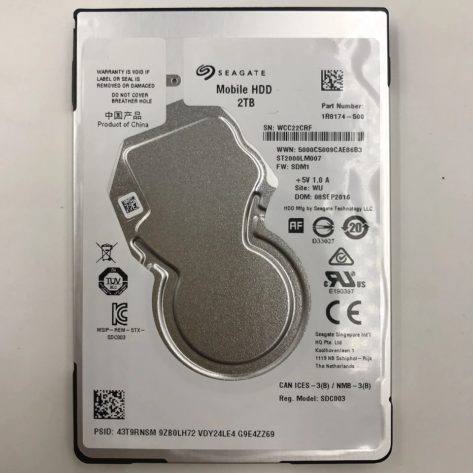 Seagate 2TB Mobile HDD Slim SATA 2.5" ST2000LM007 For Laptop PS4 Hard Drive - Image 1 of 4