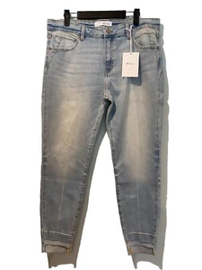 NEW Stitch Fix Jeans Womens 34" Skinny Rough Hem High Rise Denim Stretch Travel - Picture 1 of 8