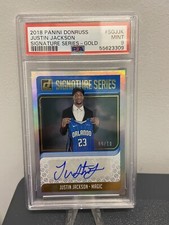 Justin Jackson 2018 donruss signature series auto gold #6/10 PSA 9 Mint Pop 1
