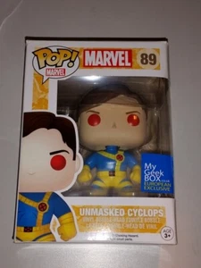 POP! MARVEL 89 UNMASKED CYCLOPS VINYL BOBBLE-HEAD EUROPEAN EXCLUSIVE (NBX1) - Picture 1 of 2
