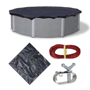 8-Year 15/16 Ft. round Navy Blue above Ground Winter Pool Cover - Picture 1 of 12