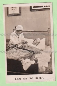 ABC108 Frühe Bamforth Humor Postkarte SING MICH IN DEN SCHLAF - Bild 1 von 2