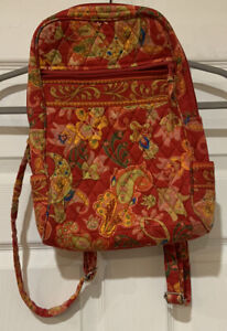 Unbranded Sz Medium Quilted Paisley Backpack w/Adjustable Straps 