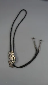 Larry Polivema - Vintage Hopi Indian Silver Bolo Tie - Mudhead with Turquoise - Picture 1 of 6