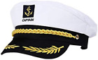 Amosfun Adult Captain Cosplay Hat Cap Yacht Boat Ship Sailor Navy Marine Admiral