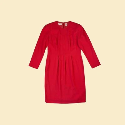 Vestido midi plisado rosa vintage Liz Claiborne, talla 14, años 80 Foto 1 de 4