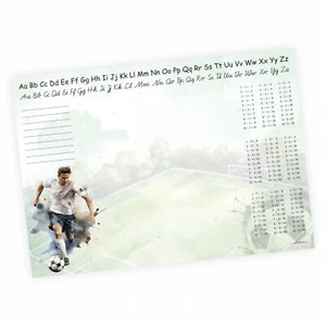 A3 Schreibtischunterlage Fußball grün Fußballfeld mit kleinem 1x1 Papier 50 Blat - Bild 1 von 7