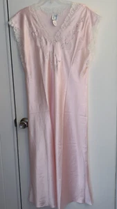 Vintage Eve Stillman Nightgown Womens Size SMALL Pink W/Lace Trim & Embroidery - Picture 1 of 16