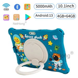 Kids Tablet 10.1 Inch, Android 13 4GB+64GB Storage, Bundle WIFI, Free Case K107 - Picture 1 of 8