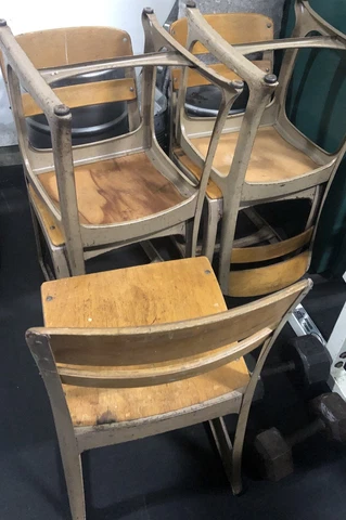 6 Vintage Children’s School Chairs American Seating Company USA Antique Lot of 6 Cover
