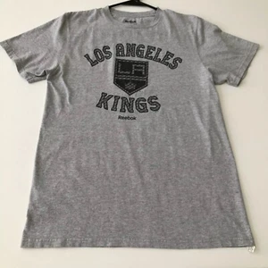 Los Angeles Kings T Shirt Men's Medium Gray Black Short Sleeves NHL Hockey Game - Picture 1 of 4
