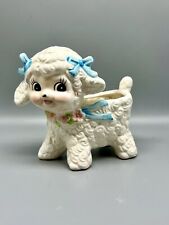 Vtg Relpo 6769 Baby Lamb Ceramic Planter Figurine Anthropomorphic Nursery Japan