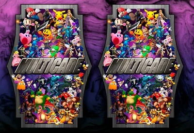 Mame Multicade Classics Side Art Arcade Cabinet Graphics Decals Stickers Set - Image 1 of 2