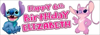 PARTY 2 striscioni compleanno personalizzati punto e angelo - qualsiasi nome/età