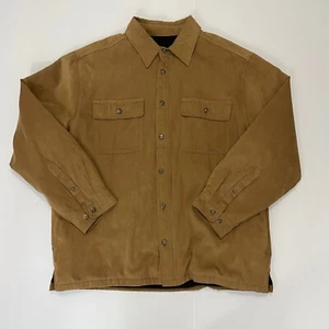 Weatherproof Jacket Men's Button Up Tan Color Adult Large Suede - Picture 1 of 8