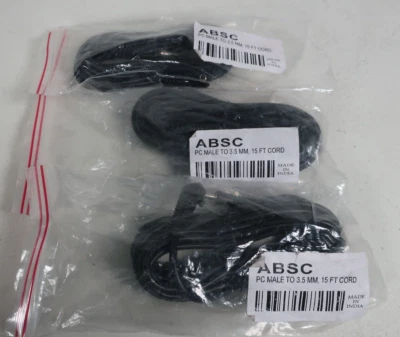 ABAC Sync Cord - 15ft/4.6m STRAIGHT PC SYNC TO 3.5mm STRAIGHT MONO MALE JACK NEW - Image 1 of 4