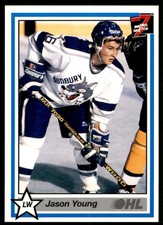 1990-91 7TH INNING SKETCH OHL JASON YOUNG SUDBURY WOLVES #398