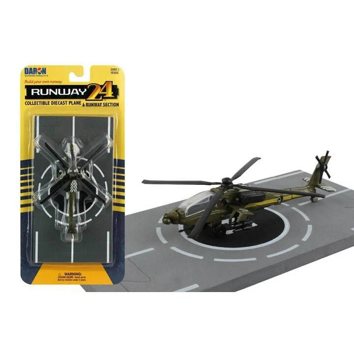 Daron Runway24 Diecast Metal Toy with Runway - AH-64 Apache - Image 1 of 1