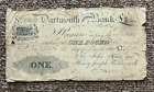 1818 GREAT BRITIAN DARTMOUTH CENTRAL BANK 1 POUND BANKNOTE