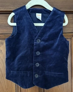 Chaleco de terciopelo azul liso sin mangas Gymboree Family Celebrations niños pequeños 4T - Imagen 1 de 11
