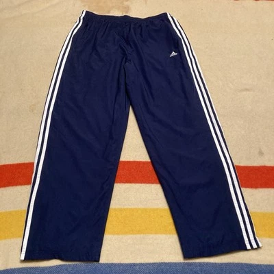 Pantalones de chándal vintage Y2K Adidas talla grande azul 3 rayas tobillo cremallera malla Foto 1 de 4