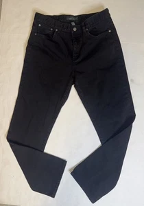 Pantalones de mezclilla LRL Lauren Jeans co. Ralph Lauren para mujer 12 negros clásicos rectos - Imagen 1 de 9